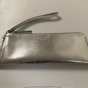 Kate Spade - Silver Clutch with a Wrist Strap